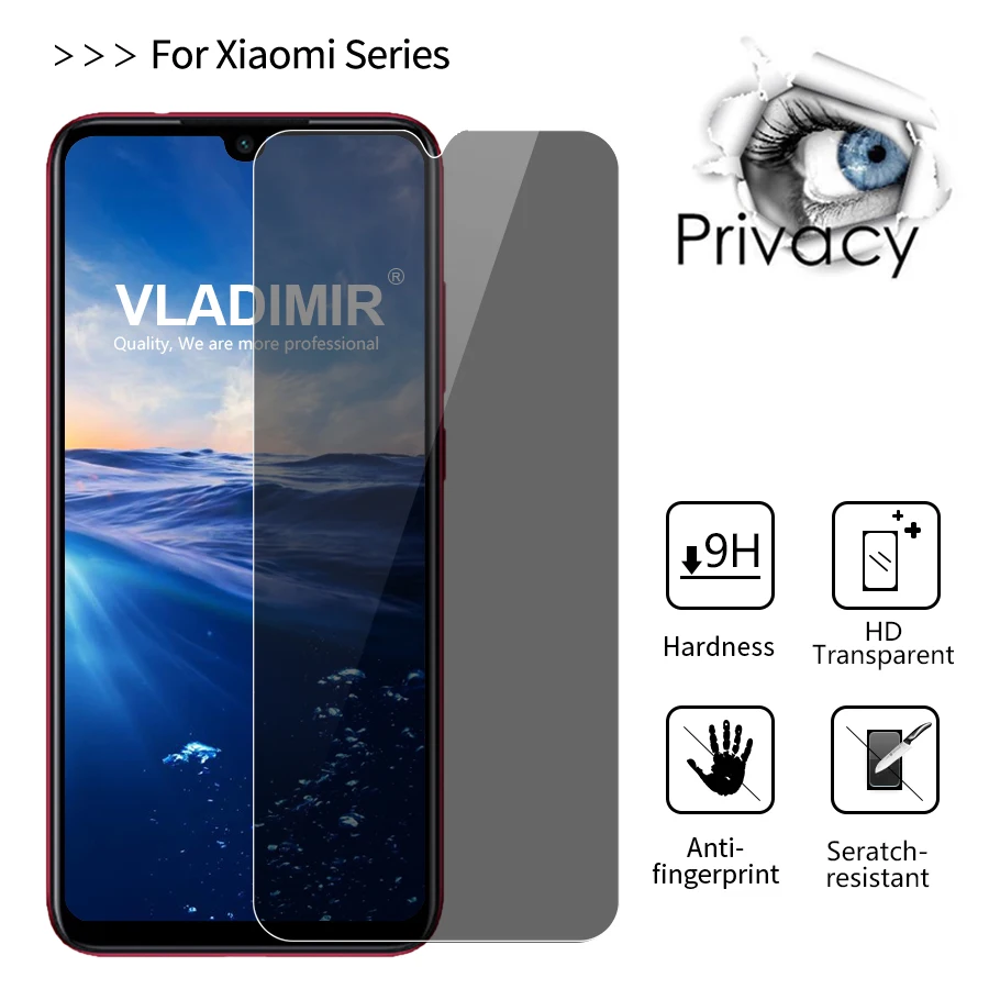 

9H 2.5D Privacy Anti Spy Tempered Glass Screen Protector For Xiaomi Redmi Note 7 K20 Pro Mi A3 Pocophone F1 9 8 SE Lite Film