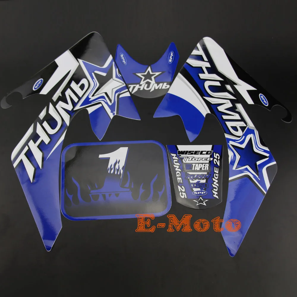 

BLUE DECALS STICKER FOR HONDA XR50 CRF50 ROKETA SSR COOLSTER RICARDO DIRT PIT BIKE new