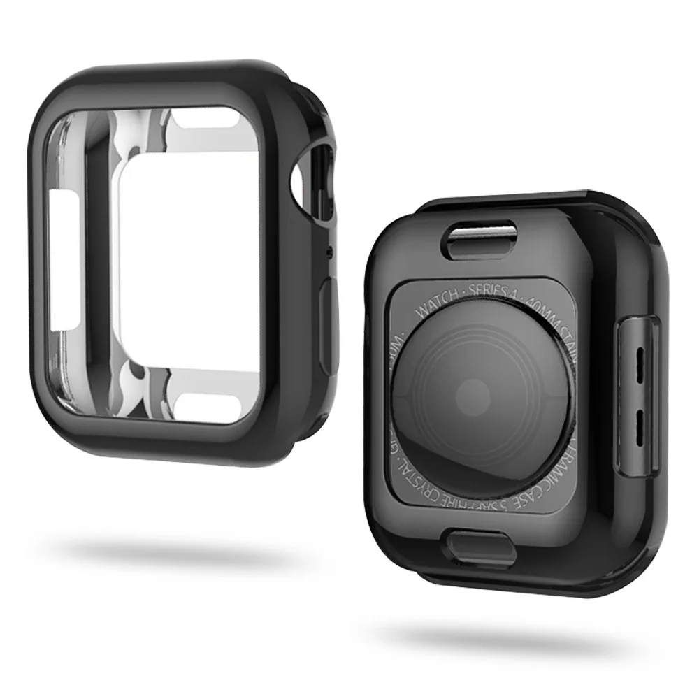 Роскошная защитная накладка чехол для Apple Watch Series 5 4 3 2 1 чехол Высококачественный мягкий TPU бампер аксессуары для iwatch Shell