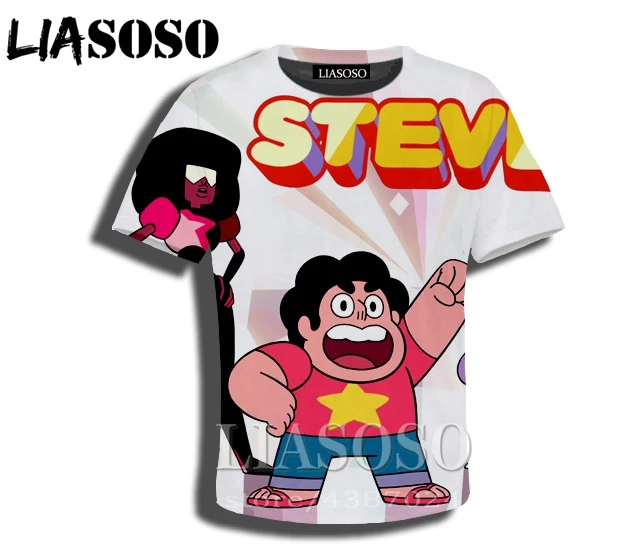 Футболка LIASOSO с 3d принтом, Мужская Уличная футболка с аниме Harajuku, Детская футболка со Стивеном, Детская футболка с короткими рукавами, E560 - Цвет: 12