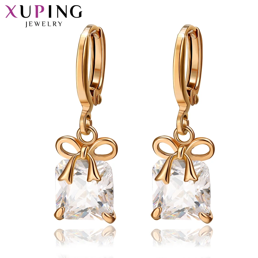 Xuping-pendientes elegantes para mujer, de estilo europeo, regalos de joyería, aretes aro chapados en Color dorado, 98035 - AliExpress Joyería y accesorios