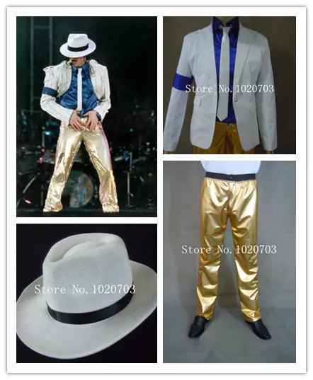 Michael Jackson smooth crinimal Cosplay Costume coat shirt necktie pants hat