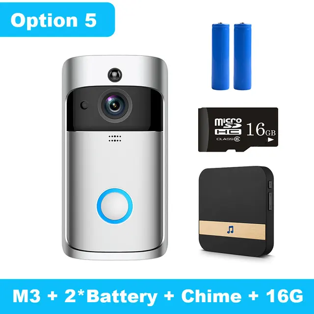 WiFi Doorbell Real Time HD Video Intercom Auto IR Cut Motion Alarm Door