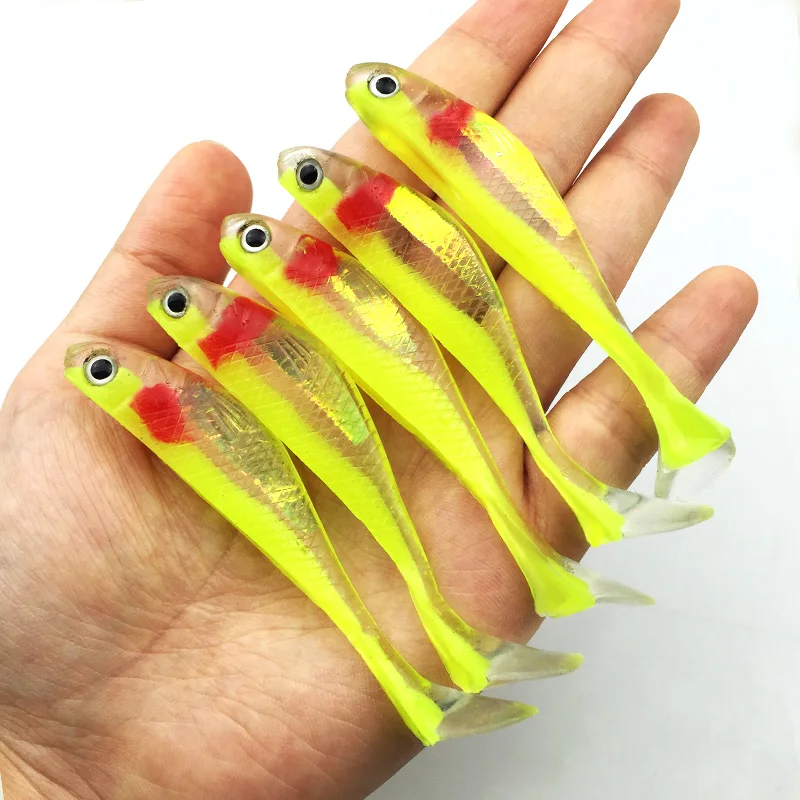 8pcs 8cm/5g Fish type soft fishing lure 3D eyes soft lure soft bait Sea fishing lure Free shipping 114