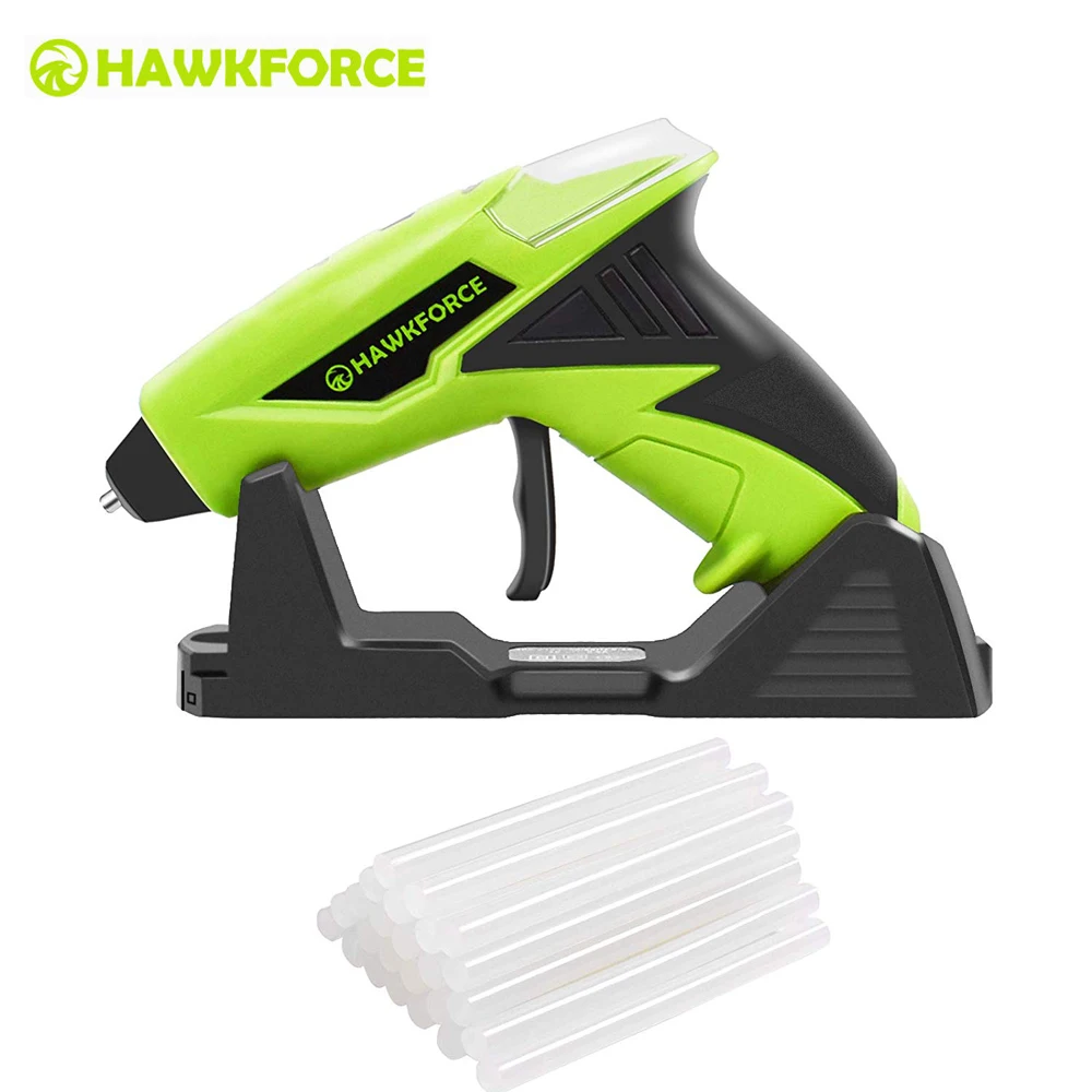 

4V Cordless Hot Melt Glue Gun HAWKFORCE Rechargeable USB Fast Heating Craft Repair Home DIY Power Tools with 25PCS Glue Sticks