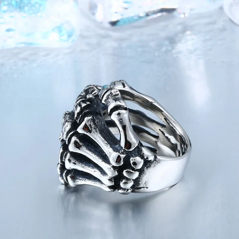 BEIER 2018 New Alibaba Wholesale Stainless Steel High Quality Skull Hand Ring For Man Punk Man's Cool Jewerly BR8-328
