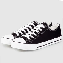 Хороший Для женщин и мужская парусиновая обувь черный, белый цвет Для мужчин повседневная обувь низкая Кружево, Для мужчин плоским шоссе Модная Мужская обувь Размеры 25-66