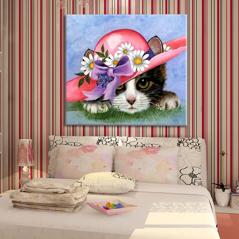 

5D DIY Funny Cat Modern Diamond Embroidery Cross stitch Diamond Full Rubik Round Diamond Cat Bedroom Wall Painting