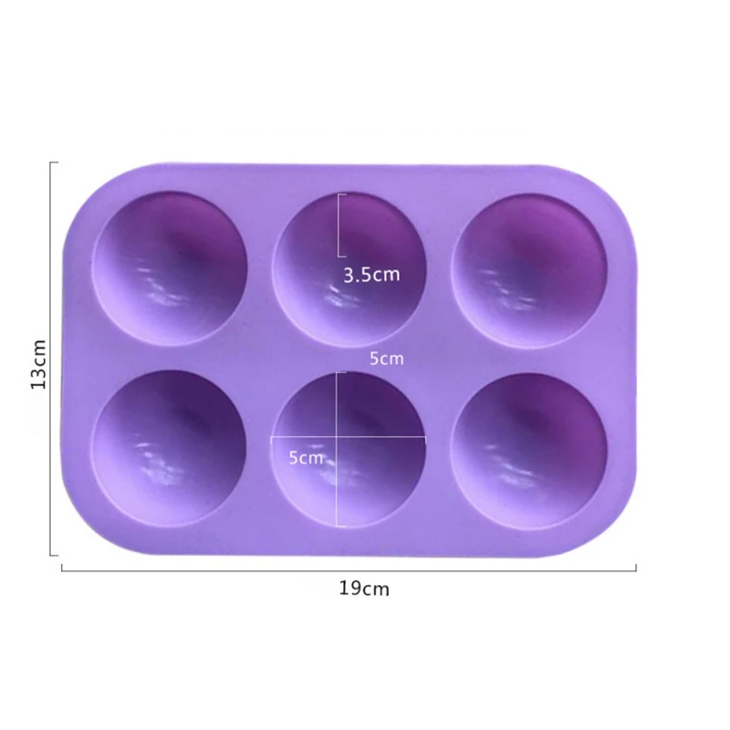 6 отверстий половинная Форма мыла ручной работы силиконовая форма для торта силиконовые формы для шоколада кухня Gargets