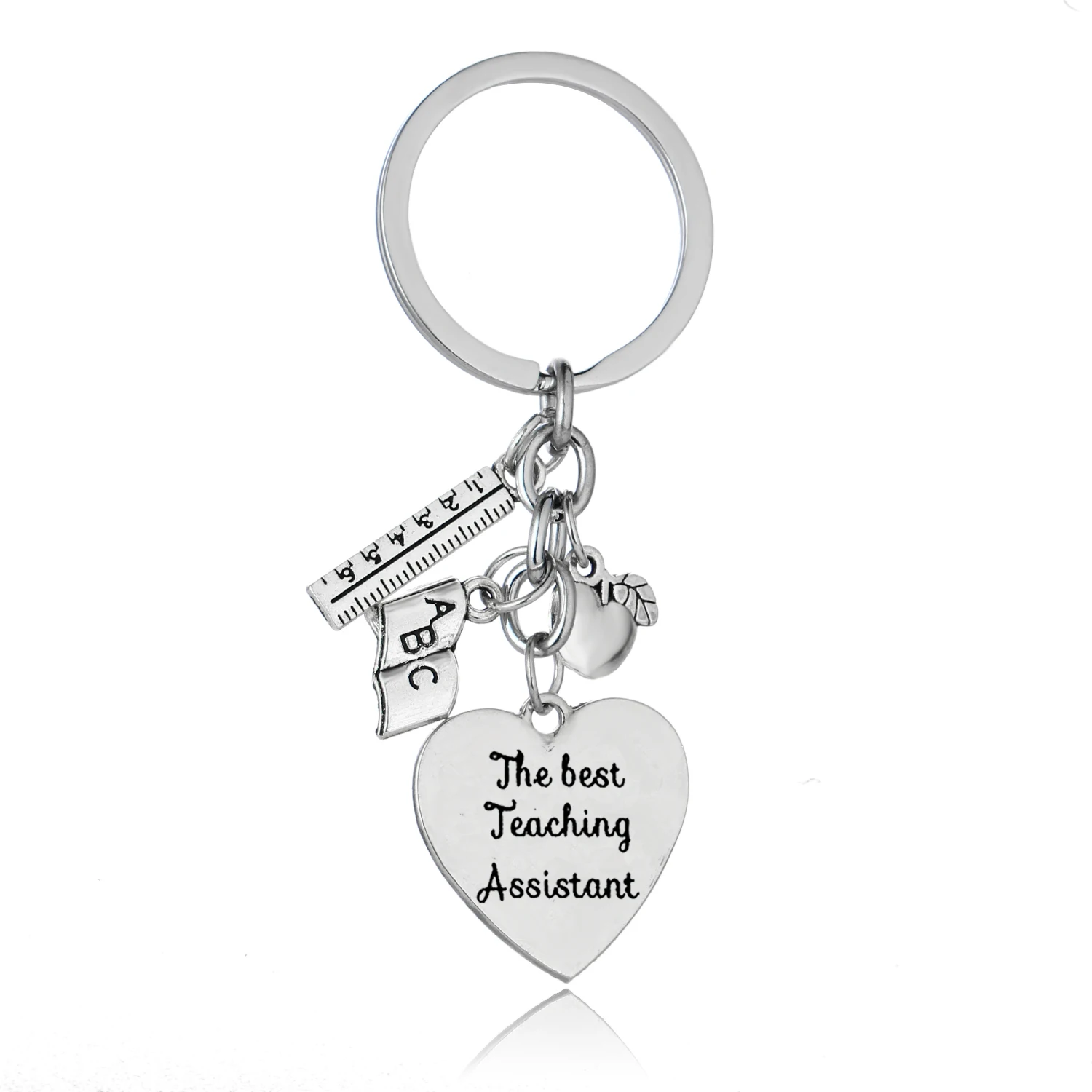 12 шт. оптовая продажа Лучший обучающий помощник брелок Apple Love Heart Charms для ключей