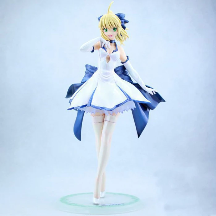 

27cm White Dress ALTER Night Saber Anime Action Figure Fate/stay Night toy Kids Lovely Model Collectible Sexy Doll Brand New