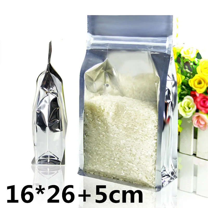 100 Pcs 16*26cm Food Moisture proof Bags,Half Transparent aluminium