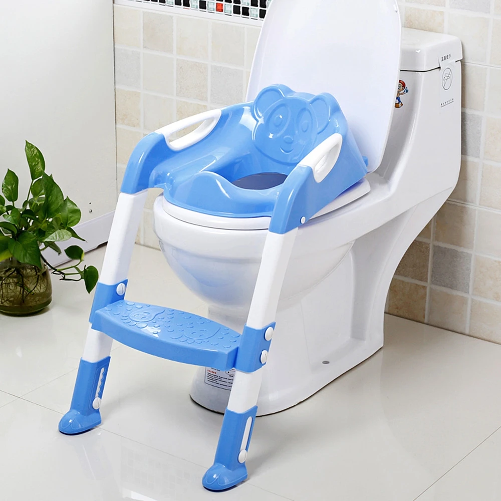 Infant Baby Potty Training Seat Children's Potty Baby Toilet Seat With Adjustable Ladder Infant Toilet Training Folding Seat (5)