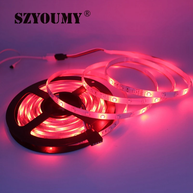 SZYOUMY 2835 SMD RGB Светодиодные ленты свет строка ленты Декор лампы ленты с 44/24 клавиши ИК-пульт дистанционного управления 2A мощность адаптер Blster