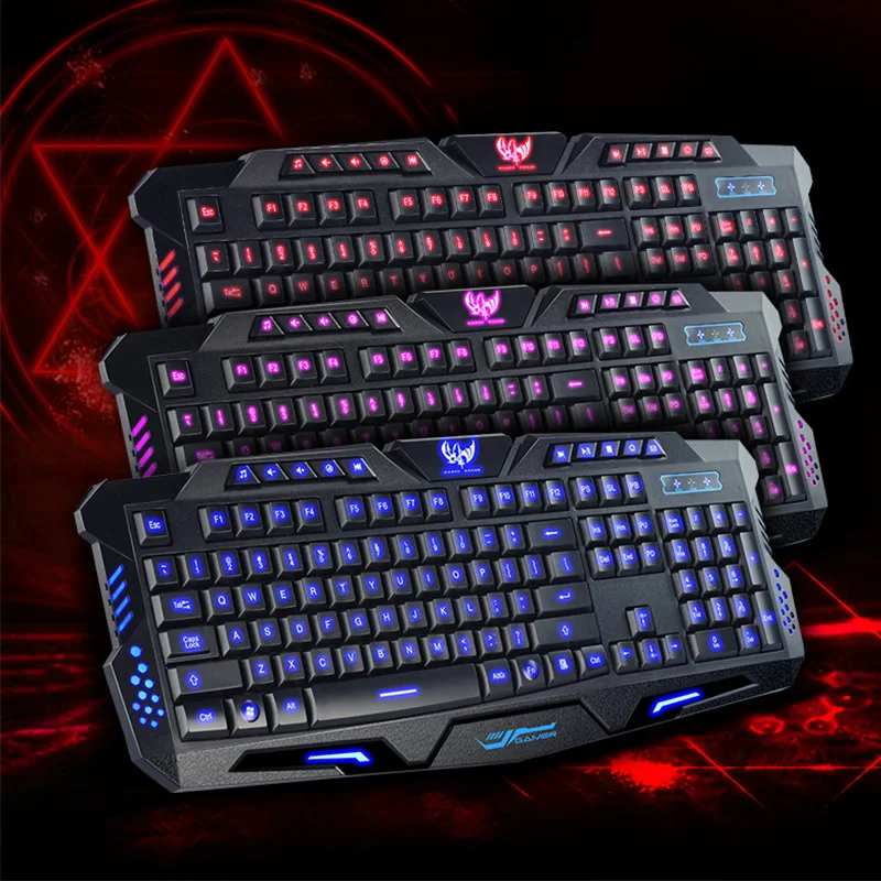 USB Wired Gaming Keyboard Laser Carving Characters Keyboard Wired