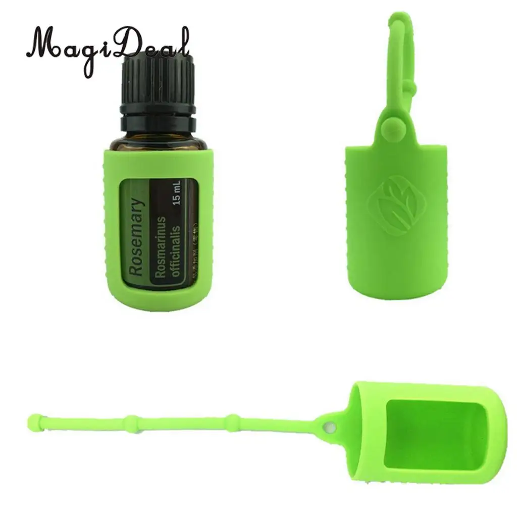 5ml Silicone Essential Oils Roller Bottle Holder Protective Sleeve Carrying Storage Case Cover for Travel Keychain Car Purse Bag