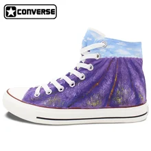 Lavender Original Design Converse All Star Women Men Shoes Custom High Top Purple Sneakers Boys Girls Christmas Weeding Gifts