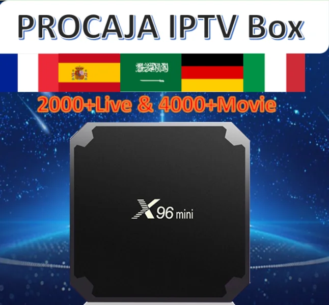 X96mini Android 7.1 smart TV box&PROCAJA French subscription 2000Live&4000Vod France Spain Arabic IPTV