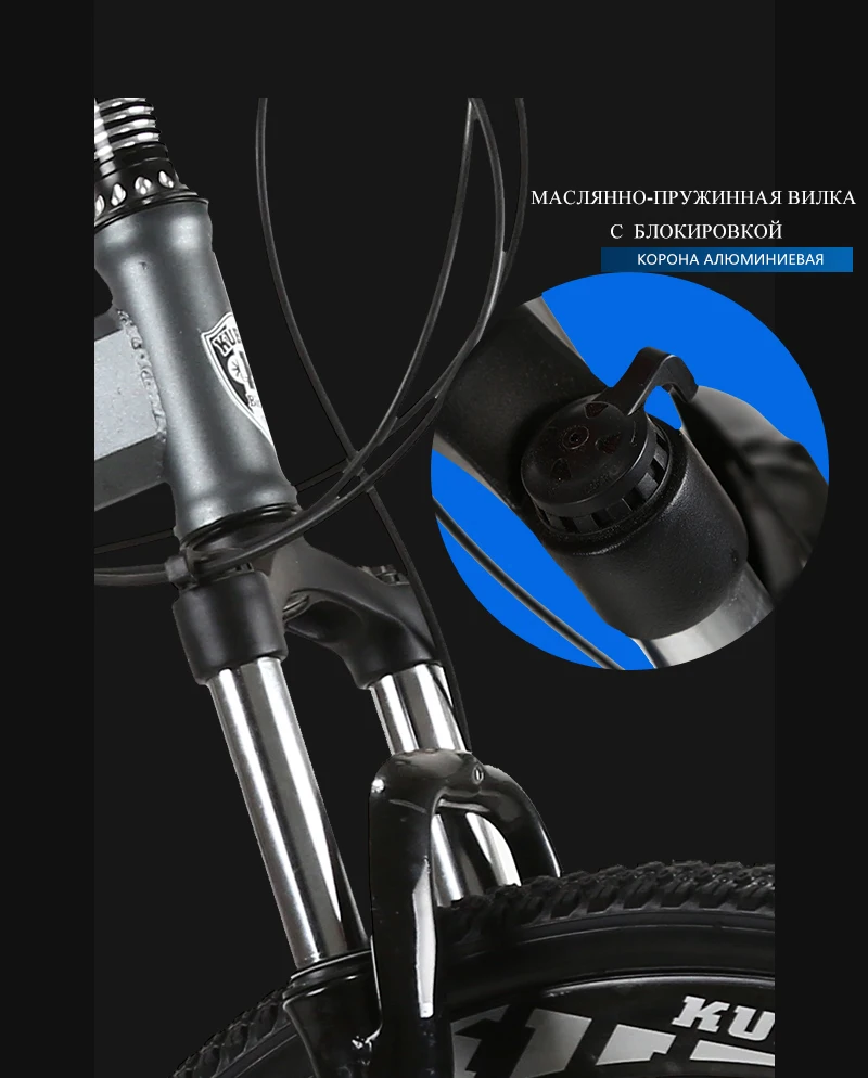 Top KUBEEN 26inch folding mountain bike 21 speed double damping  3 knife wheel bicycle double disc brakes mountain bike 9