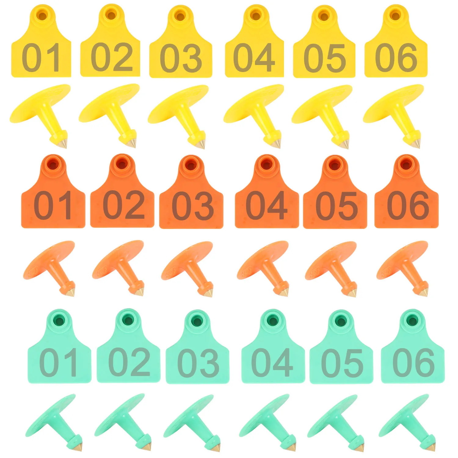 

100 Set Soft TPU Animals Livestock Pig Ear Tags Identification Number Plates for Breeding Population Meat Quarantine