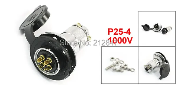 P25-4 Core 25mm 4 Pin Panel Stepper Motor Aviation  Connector