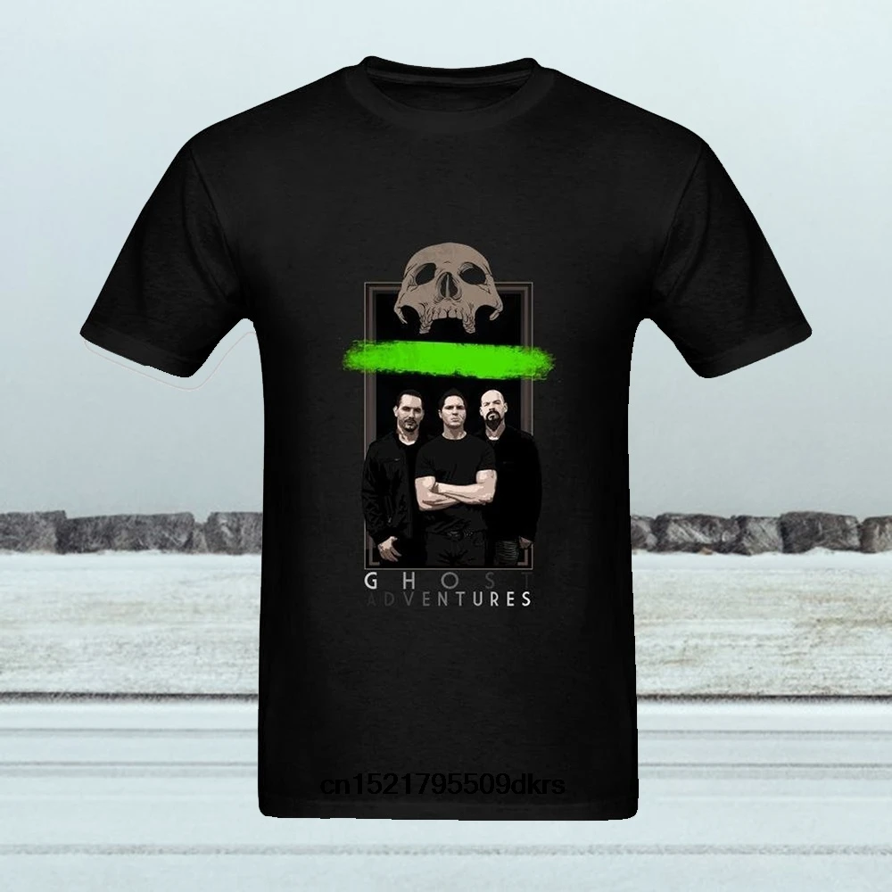 

Men T shirt Ghost Adventures Tv Poster T Shirts Summer Short Sleeve Tees Cotton Crew Neck Black Tops S to 4XL women