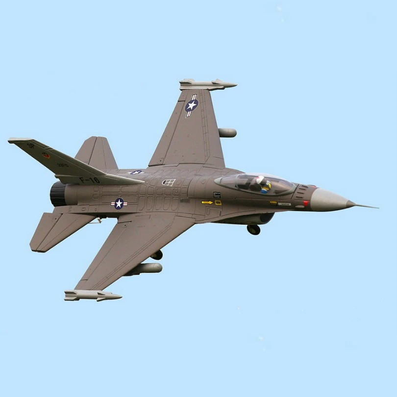 FMS 64 мм F16 F 16 V2 Falcon Ducted Fan EDF Jet Grey EPO 4S Scale RC модель самолета истребителя хобби
