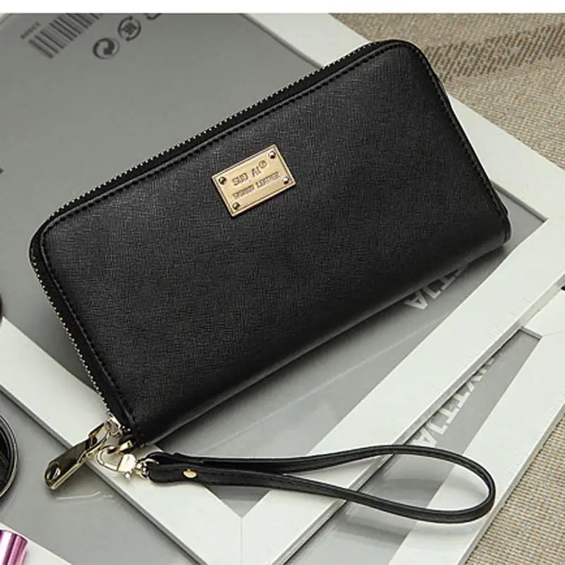 Leather Credit Card Wallet With Zipper