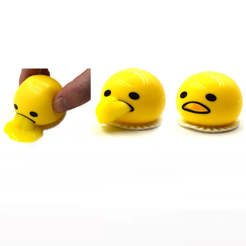 Hot Sell Vomiting Egg Yolk Anti Stress Toys Lazy Yolk Brother Decompression Creative Prank Gifts Novelty Toys Dropshipping 2022 mesh stress ball