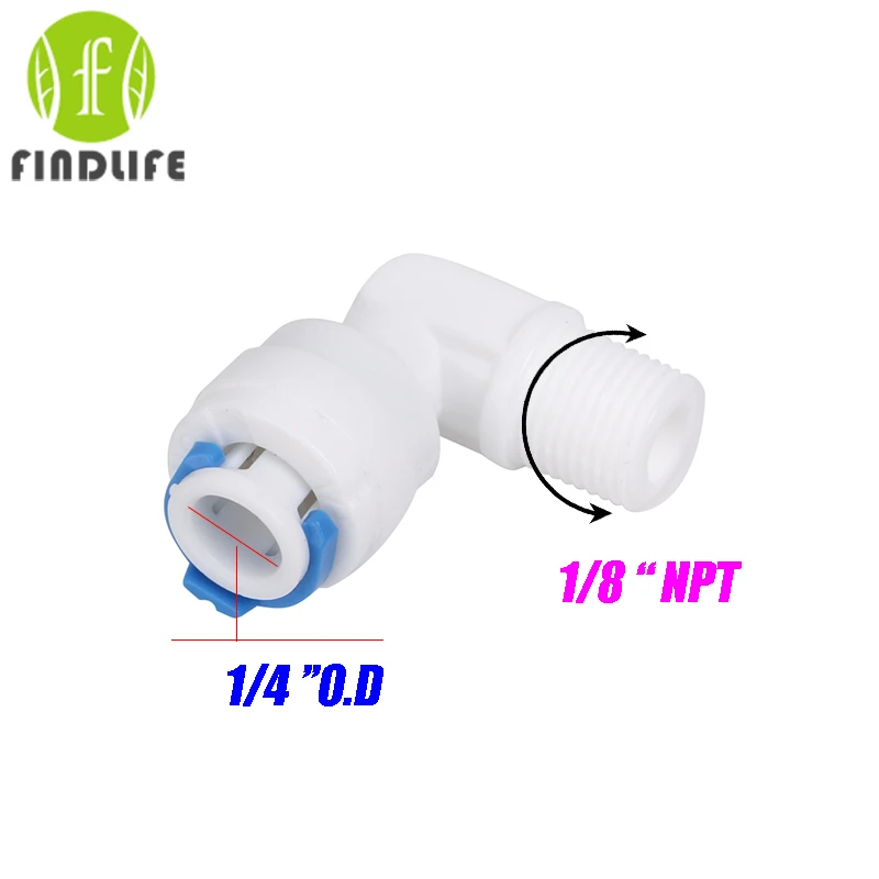 Water Filter Parts 5pcs 1 4 Od Tube 1 8 Npt Bsp Elbow Male Quick Connector For Ro Water Purifier System 4042 Water Filter Parts Aliexpress