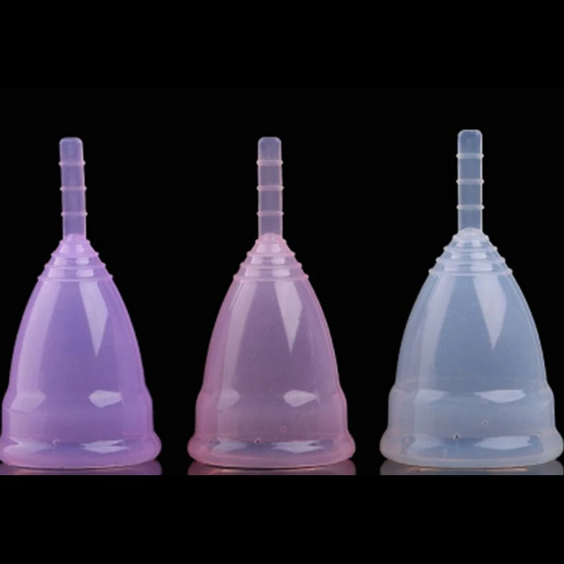 Женская менструальная чашка, гигиеническая менструальная чашка, чашка с месяцем, силиконовая чашка, 3 цвета, размер S, L