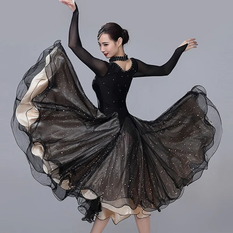 

standard ballroom dress women ballroom dance competition dresses kids standard dance dress waltz costumes women long dress spots