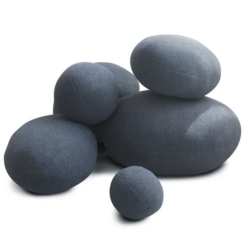 Креативные 3D каменные подушки для пола, набитые большими каменными подушками, напольные подушки для детей, декор для гостиной, каменный пуф, домашний декор - Цвет: Dark Gray