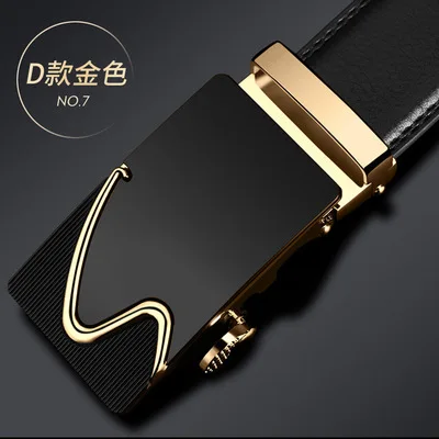 

Automatic Genuine Leather Buckle Belts for Male Business Brand Cowhide Belt men 2019 High Quality Waistband Designer Belts Men