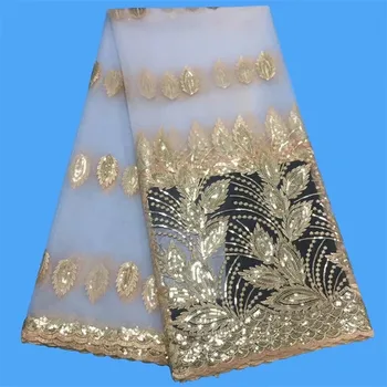 

Sequin Lace Fabric Flower Embroidered Lace Trim Nigerian Lace Fabrics For Wedding 2019 French Nigeria White Lace Fabric