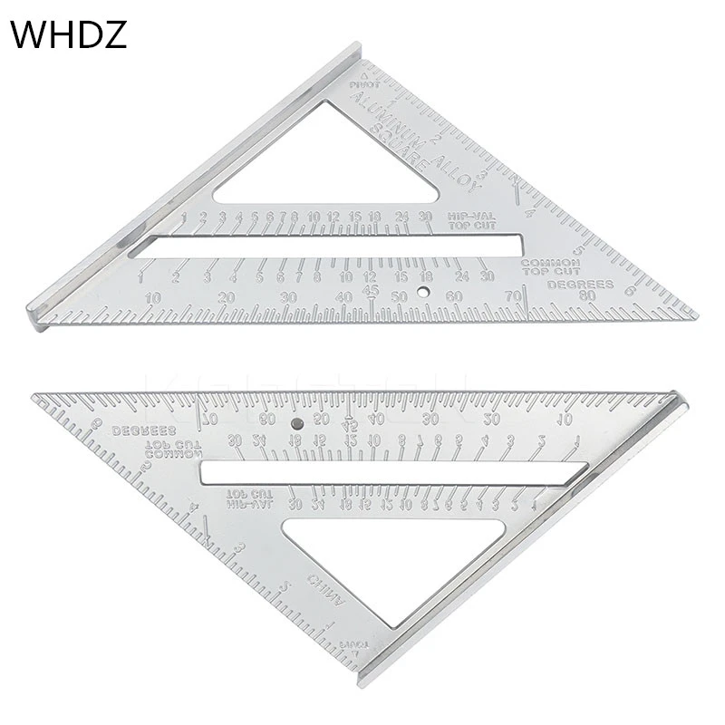7" Aluminum Alloy Triangle Angle Protractor Speed Square Rafter Ruler Meter xcv 