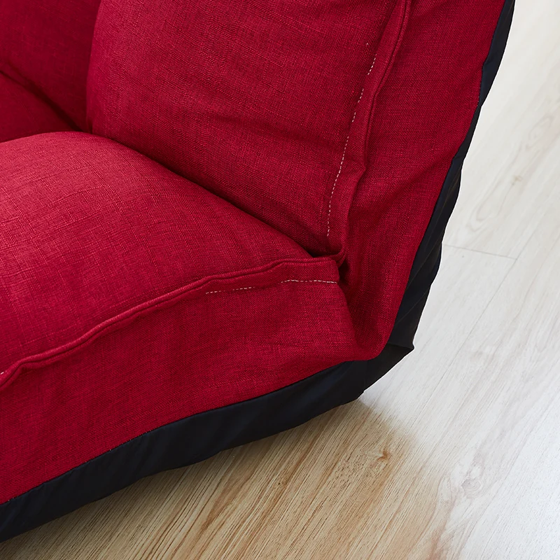 Linen Fabric Upholstery Adjustable Floor Sofa Bed Lounge Sofa Sleeper Floor Lazy Couch Living Room Furniture Video Gaming Sofa