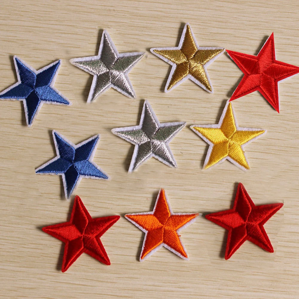 10pcs Star Embroidery Sew Iron On Patch Badge Clothes Applique Bag
