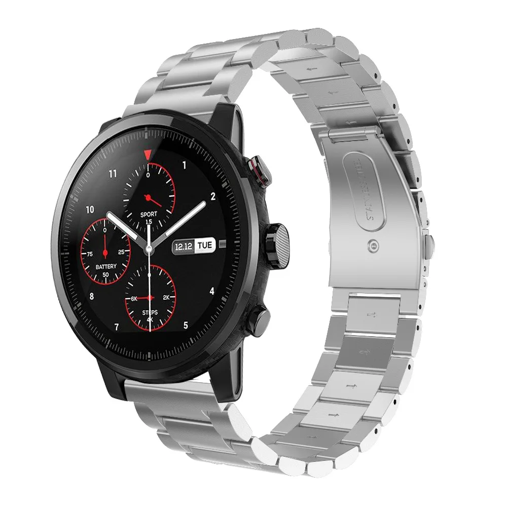22 мм металлический ремешок из нержавеющей стали для Xiaomi Huami Amazfit часы браслет Milanese Loop магнитные ремни для Amazfit Pace Stratos 2