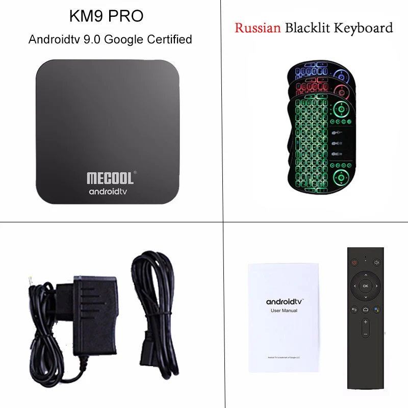 MECOOL KM9 PRO A tv Android tv Google Сертифицированный Android 9,0 tv Box 4 ГБ 32 ГБ Amlogic S905X2 4K 5G Dual Wifi BT4.0 PK KM3 - Цвет: KM9-R B