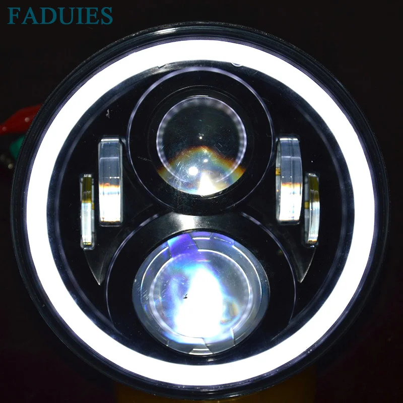 

FADUIES 7 in. Daymaker Projector LED Halo Headlamp With Daytime Running light For Harley Switchback FLD Fat Boy FLSTF Road King