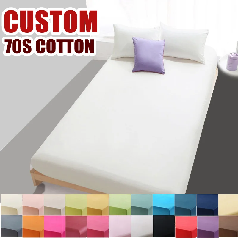 Custom 8S Cotton Solid Bed Sheet for double single fitted sheet ...
