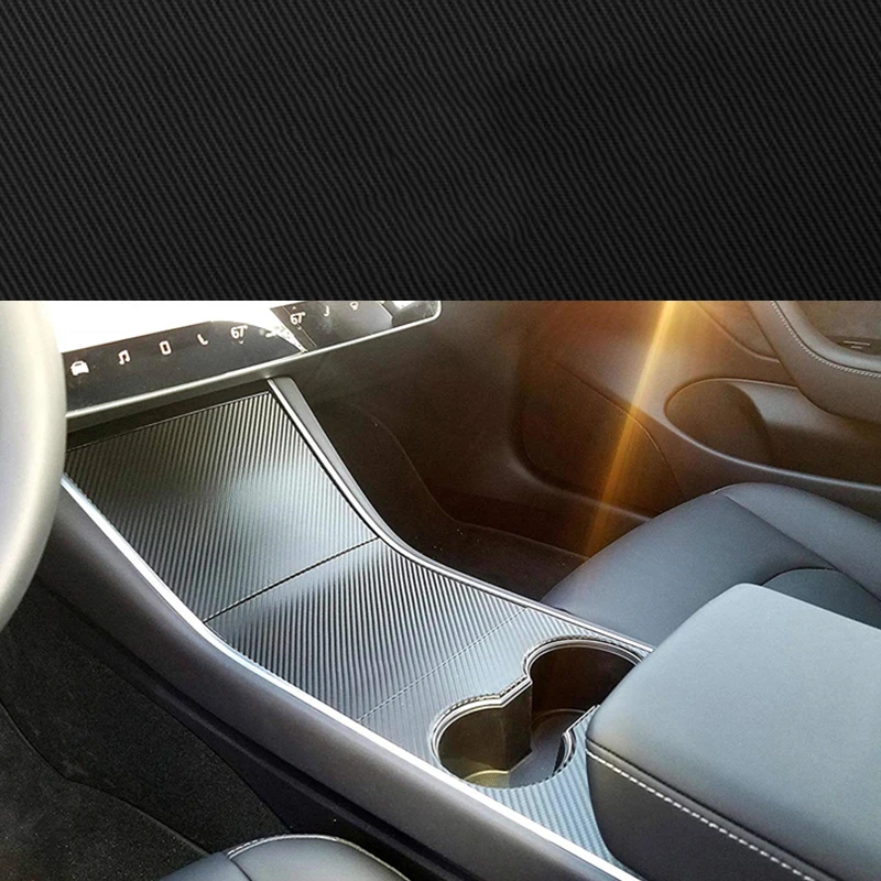 Для Tesla модель 3 центральная консоль держатель чашки обёрточная бумага комплект из углеродного волокна черный обновление