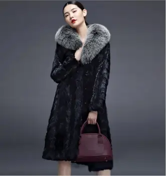 

2017 autumn and winter new imitation water mink fur coat female long paragraph fight mink large yards