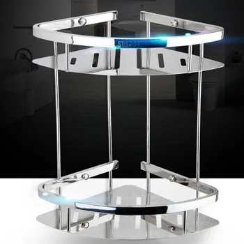 

Stainless Steel Anti-rust Storage Shelf Wall Mounted Hanging Rack Washroom Bathroom Shower Soap Sponge Holder Household Holder