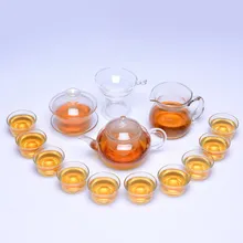 Стеклянный чайный набор кунг-фу чайник с цветами Набор Полный термостойкий фильтр черный чай цветок чай домашний офисный кофейный столик украшение