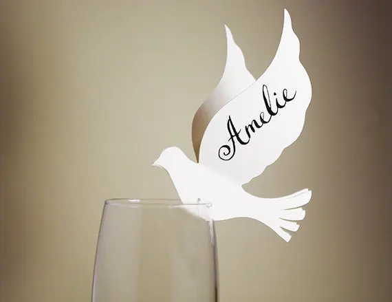 Dove love bird стеклянные маркеры для вина карты свадьбы дня рождения свадебные