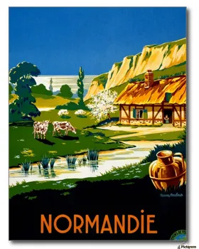 

Pop Normandy Ranch Map Vintage Travel Poster Classic Retro Kraft Canvas Maps Wall Sticker Home Bar Posters DIY Decor Gift