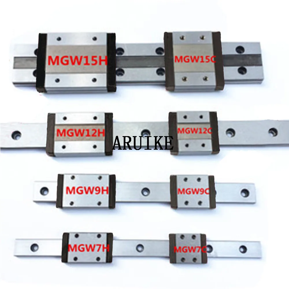 Линейная направляющая 1 шт. минимум каретка MGW7/MGW9/MGW12/MGW15 с MR7 MR9 MR12 MR15 7 мм/9 мм/12 мм/15
