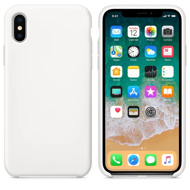 Силиконовый чехол для Apple iPhone X, XR, XS, Max, 6, 6s, 7, 8 Plus, чехол для мобильного телефона из натурального мягкого термополиуретана, противоударный простой чехол на заднюю панель - Цвет: Белый